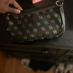 Dooney & Bourke Black Bag with Colorful Logo small purse